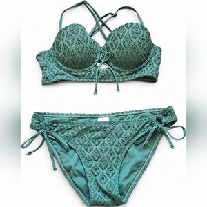 Xhilaration Lace-Up Bikini Set Size M/L